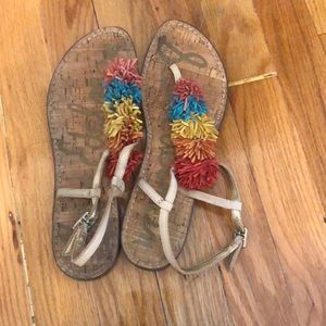 Sam Edelman colorful fringed sandals